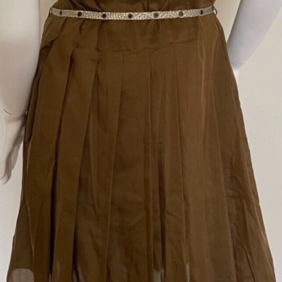 NWT STRENESSE GABRIELE STREHLE COLLECTION PLEATED SAFARI SHIRT BELTED DRESS 6 - Picture 2 of 6